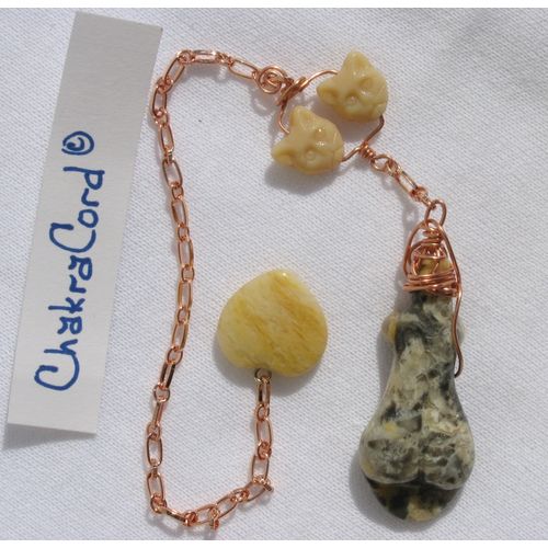 Chakracord Handmade Gemstone Pendulum Freyja 12 Energy Work Metaphysical Dowsing