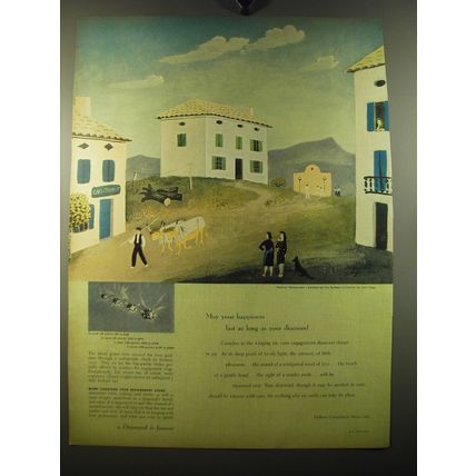 1950 DeBeers Diamonds Advertisement - Pastoral Honeymoon by Jean Hugo