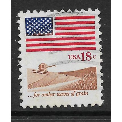 USA 1981 6c BLUE & RED FOR AMBER WAVES OF GRAIN SG 1851 FINE USED#2