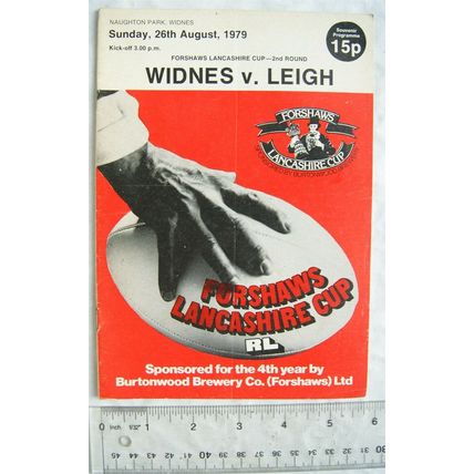 1979 programme Widnes v. Leigh, Forshaw's Lancashire Cup 2nd round