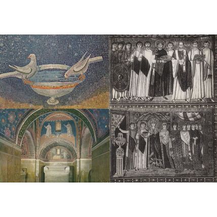 Ravenna St Vitale Temple Italy Doves Religious 4x Mural Postcard s