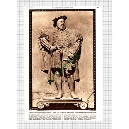 Burlington House Henry VIII Carving - 1950 Cutting