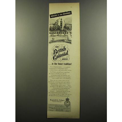 1953 The British Colonial Hotel Ad - Nassau in the Bahamas
