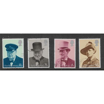 GREAT BRITAIN 1974 SIR WINSTON CHURCHILL SG 962 / 665 SET 4 VALS FINE USED#3