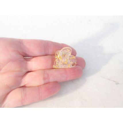 Small mini clear gold or silver heart shaped hair claw clip