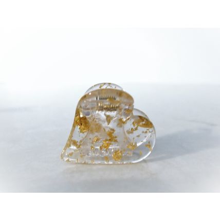 Small mini clear gold or silver heart shaped hair claw clip
