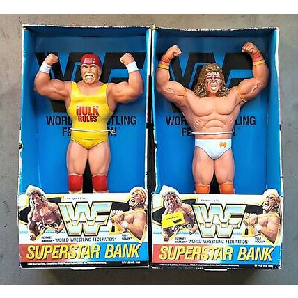 wwf ljn hasbro wrestling superstars 14" hulk hogan & ultimate warrior figures