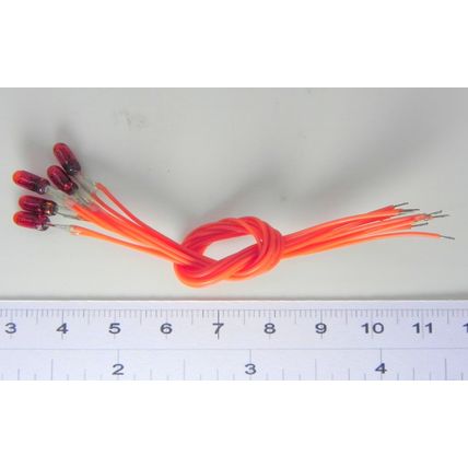Ampoule - ambre 12 volts - 65 ma 3 mm type grain de blé - lot de 5 Ampoule