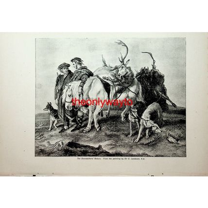 Deerstalkers Return, Landseer, Book Illustration, c1907