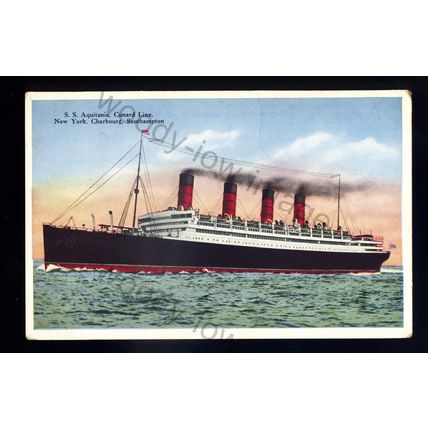 LS2473 - Cunard Liner - Aquitania - built 1914 - postcard