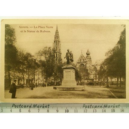 Anvers - La Place Verte et la Statue de Rubens UNC