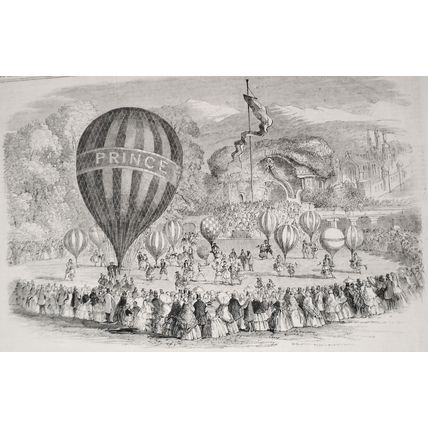 Juvenile Fete & Balloon Race At Cremorne Gardens - Illustrated London News 1859