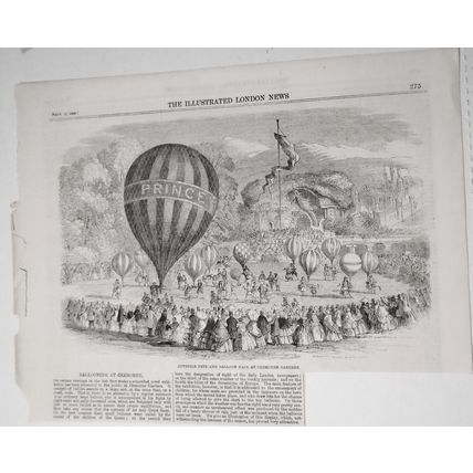 Juvenile Fete & Balloon Race At Cremorne Gardens - Illustrated London News 1859