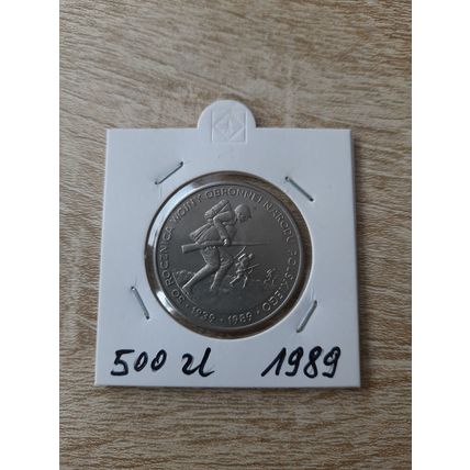 Polen 500 Zloty 1989 - Wojna Obronna - Münze .