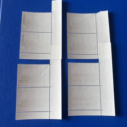 GB QEII 1975 150th Anniv RAILWAYS TWO SETS Stamps Cylinder Nos SG 984-987 MNH