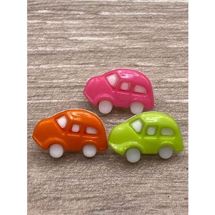 17mm x 11mm Plastic Mixed Colour Shank Car Buttons Sewing Knitting Cardigans