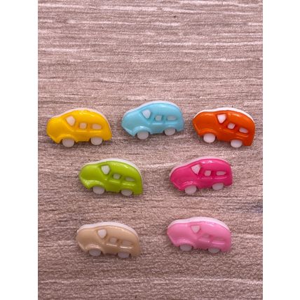 17mm x 11mm Plastic Mixed Colour Shank Car Buttons Sewing Knitting Cardigans