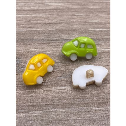 17mm x 11mm Plastic Mixed Colour Shank Car Buttons Sewing Knitting Cardigans