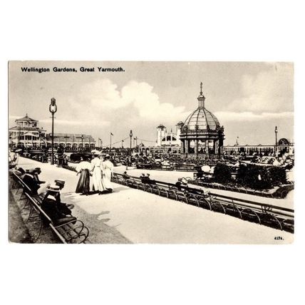 GREAT YARMOUTH Wellington Gardens Postmark GREAT YARMOUTH Squared Circle 1907