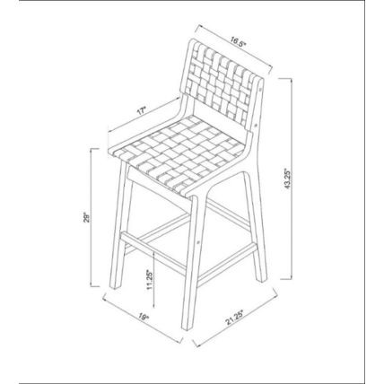 Ceylon 29" Barstool -(Brown/Natural Wood)-Woven - Threshold™: Rubberwood Frame