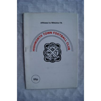 1990 programme Highworth Town v. Wootton Bassett Town