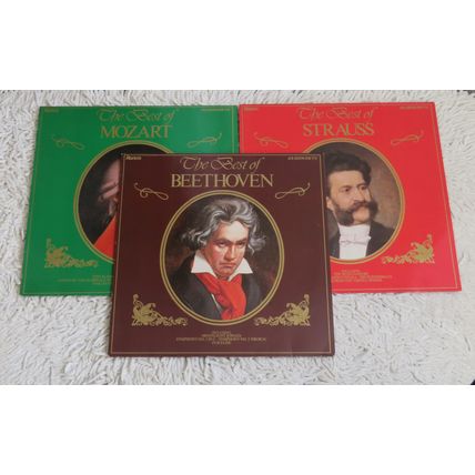 3 X CLASSICAL VINYL LPS. STRAUSS, BEETHOVEN, MOZART .