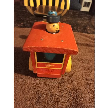 Old Vintage Original Fisher Price Chuggy Pop Up # 616 6 1/2" Long Working 1955