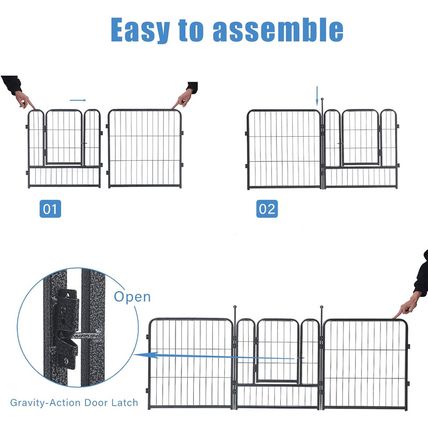 Dog Playpen, Dog Fences for the Yard, Portable Outdoor Dog Playpen for Large/Med