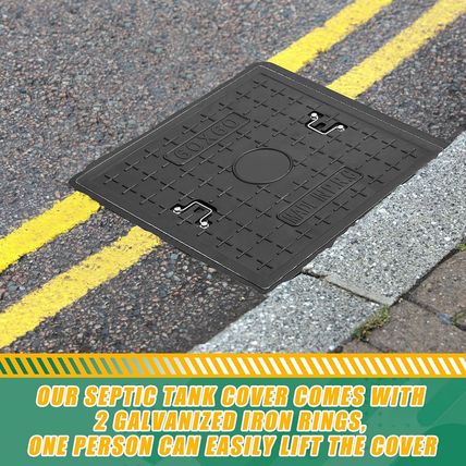 24 X 24 Inches Frp Solid Square Septic Tank Lid and Base with Handles Manhole Co