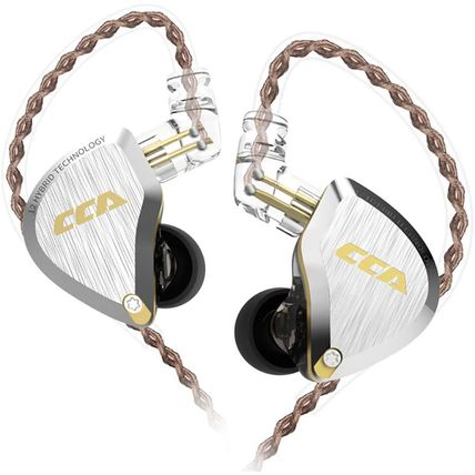 CCA C12 In-Ear Monitors, 5BA+1DD Hybrid Hifi Stereo Noise Isolating IEM Wired Ea