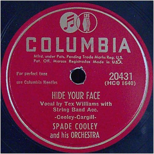 Columbia 78 #20432 - "Hide Your Face" & "Yodeling Polka" Spade Cooley Orchestra