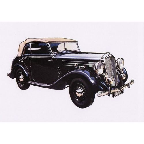 Postcard Automotive Art 1937 Wolseley 25 Convertable DON642