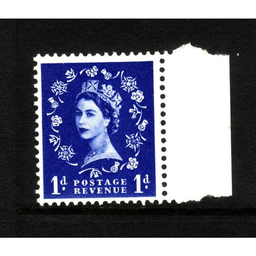 GREAT BRITAIN 1953 SG 516 1d ULTRAMARINE TUDOR WMK U/M MINT