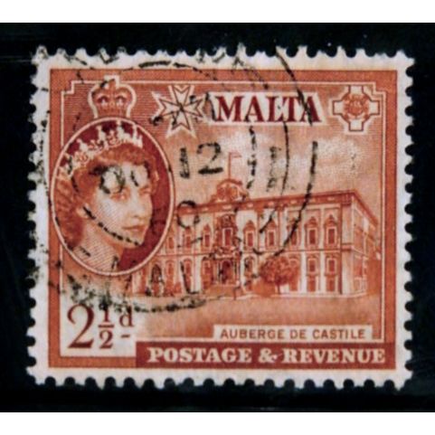 MALTA 1956 SG 271 2 1/2d ORANGE BROWN FINE USED #2