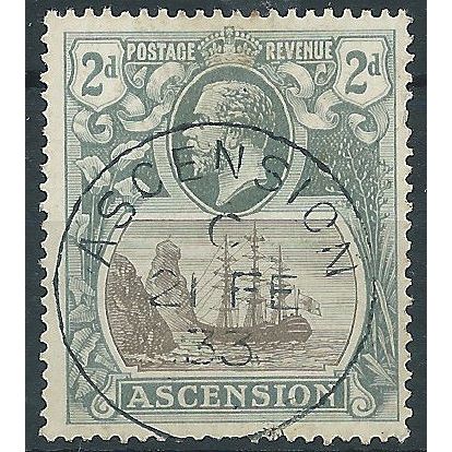 Ascension Island 1924 SG13 2d Grey-Black & Black Fine Used.. .