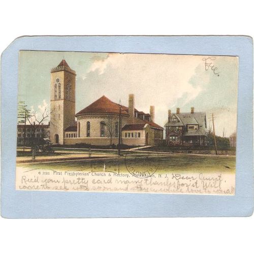 New Jersey Morristown First Presbyterian Church & Rectory Undivided Back~3690