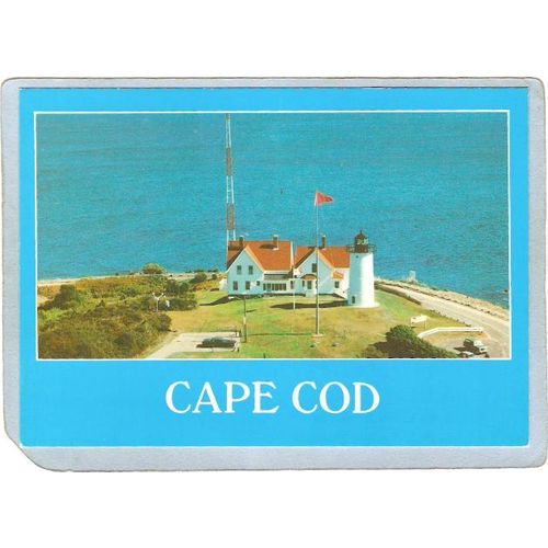 MA Falmouth Lighthouse Postcard Nobeska Light Cape Cod lighthouse_box1~536