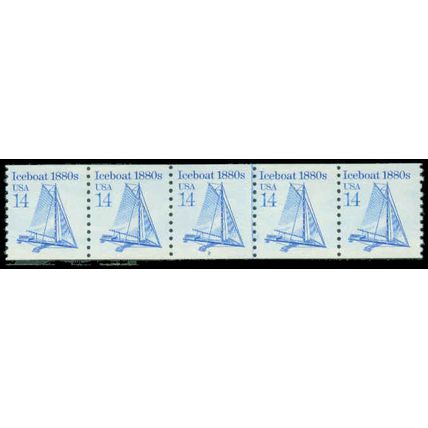 2134 14c Iceboat Very Fine MNH Dry Gum PNC 2/5 P0228