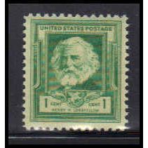 864 1c Henry Longfellow Fine MNH KA2501