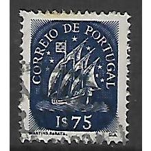 PORTUGAL 1943 CARAVEL 1E.75 BLUE SG 950 FINE USED#2