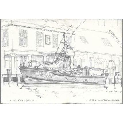 Lifeboat - Poole, Dorset - Augustine Courtauld, art postcard c.1970s