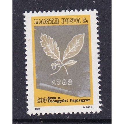 HUNGARY 1982 BICENTENARY DIOSGYOR PAPER MILL MNH SG3448