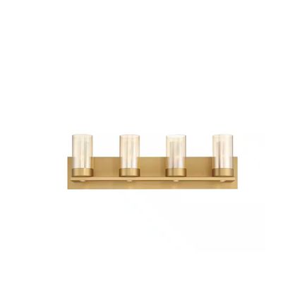 H D Samantha 26.6 in. 4-Light Brass LED Bathroom Vanity Light
