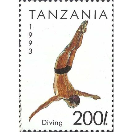 TANZANIA, SPORT, Diving, white 1993, 200/-, #2