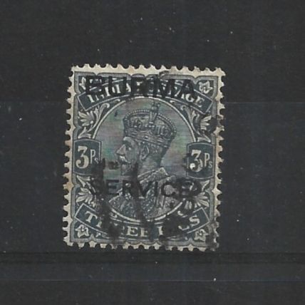 Burma.O1 3p Slate.Fine Used.Jul25a