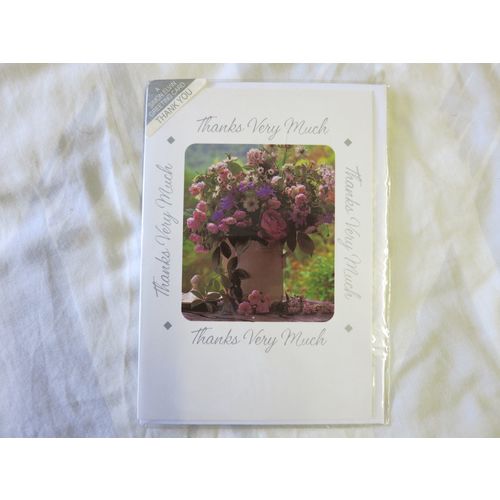 Thanks Very Much Flowers Standard A5 Portrait 240 SE 3736-9 Blank Card