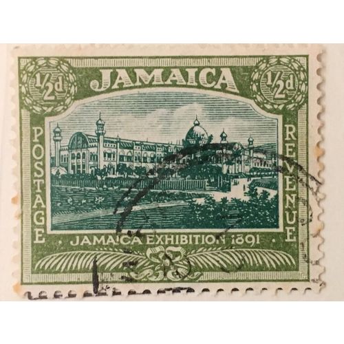 Jamaica 1920 ½d Green & Olive Green Used SG 78 exhibition 1891 stamp crown wmk