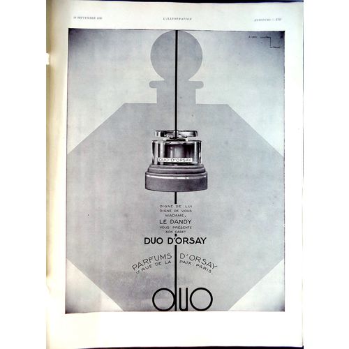 1930s Art Deco Duo D'Orsay Perfume Advertisement print Ad Cosmetics Decor Gift