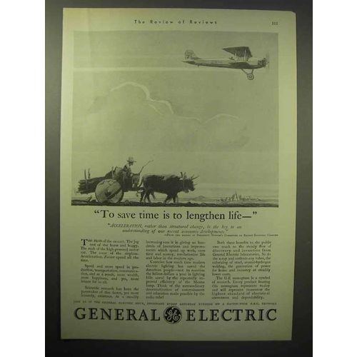 1930 General Electric Ad - Save Time Lengthen Life