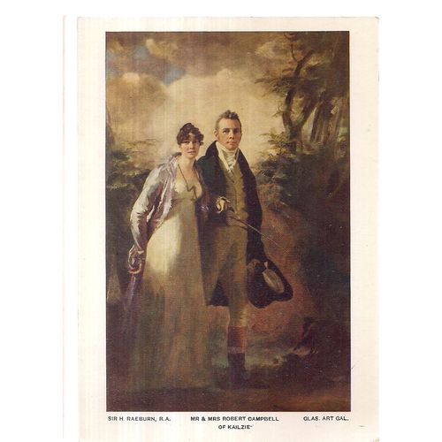 MR & MRS ROBERT CAMPBELL by Sir H Raeburn unused vintage postcard /